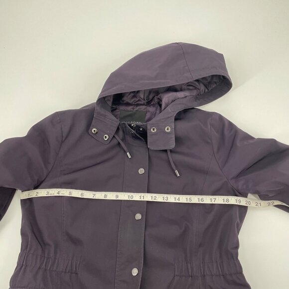 Talbots Purple Hooded Rain Coat Jacket Womens Size Small Petite Pockets Lined - Picture 4 of 9